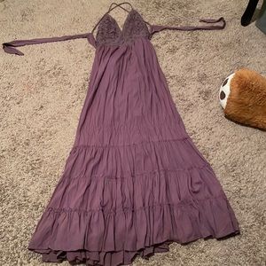 Very long purple dress